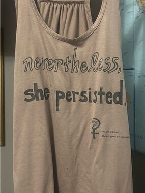 Nevertheless She Persisted Graphic Tank light brown